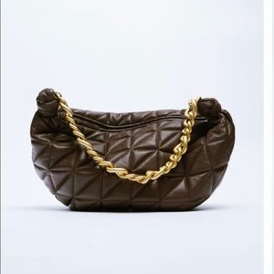 ZARA CHAIN HANDLED QUILTED LEATHER BAG
